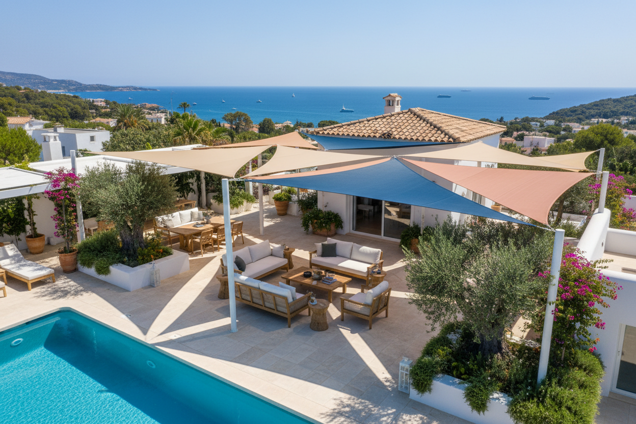 Villa rooftop aérien Image